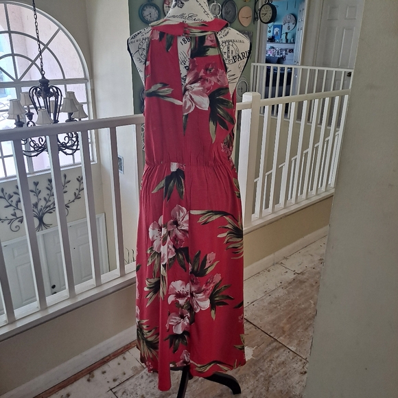 Mlle Gabrielle Red Asymmetrical High-Low Sundress - Picture 2 of 2